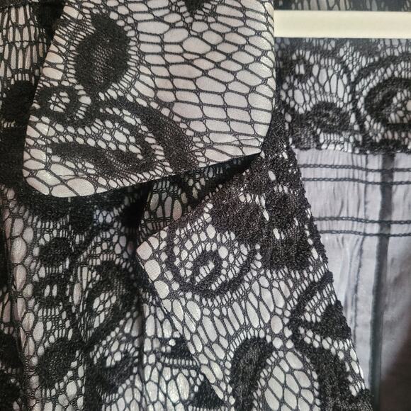 Laura Ashley Silver with Black Lace Overlay Jacket Blazer Plus Size 3X - Picture 5 of 11